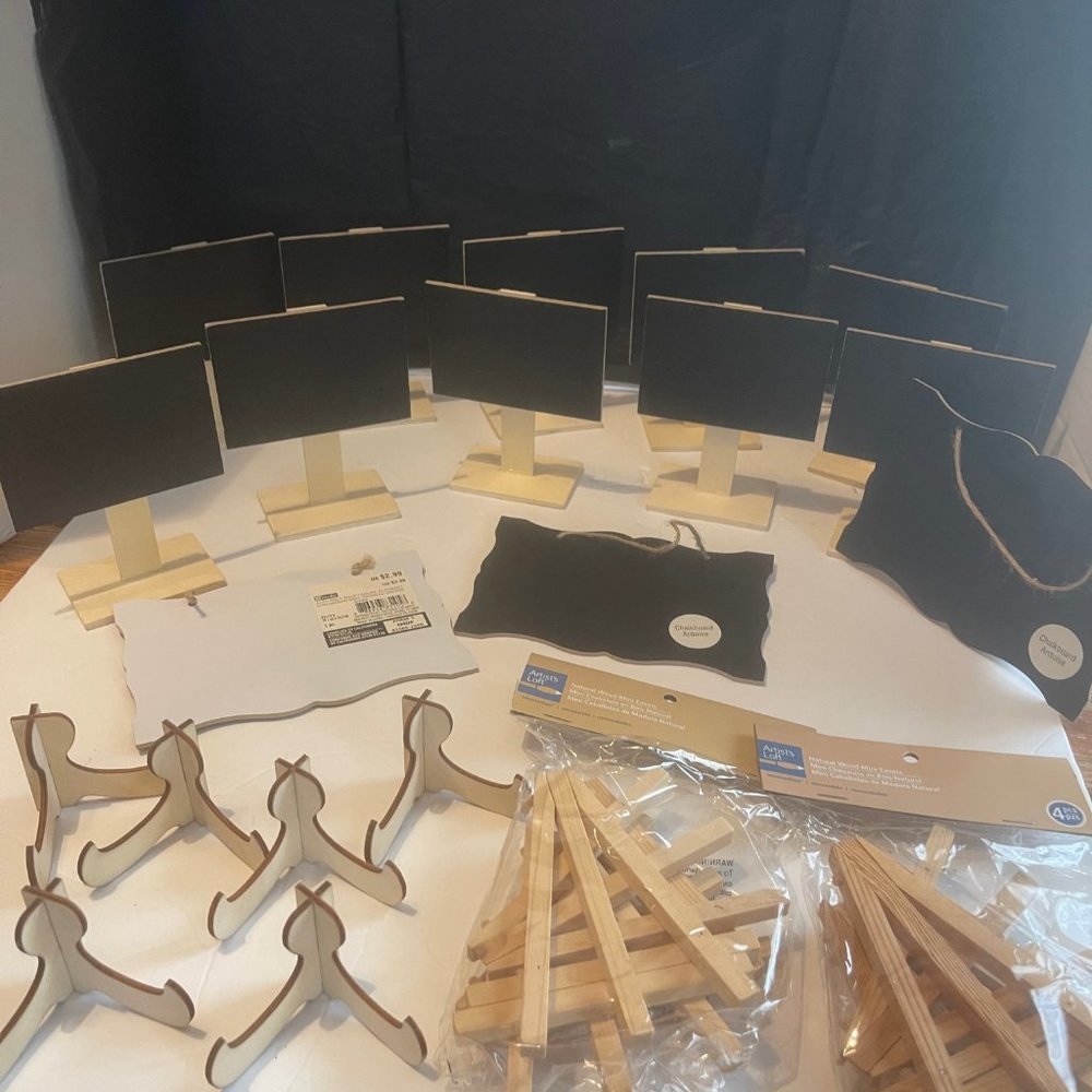 27 pc Easel, Chalkboard Signs and Stands